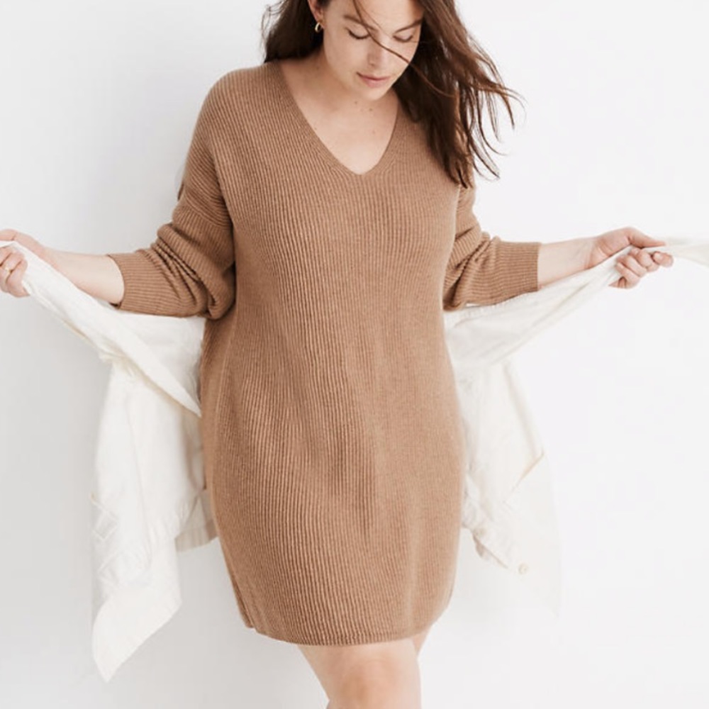 NWT Madewell V-Neck Sweater Dress Size Small